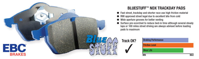 EBC 05-10 Ford Mustang 4.0 Bluestuff Rear Brake Pads