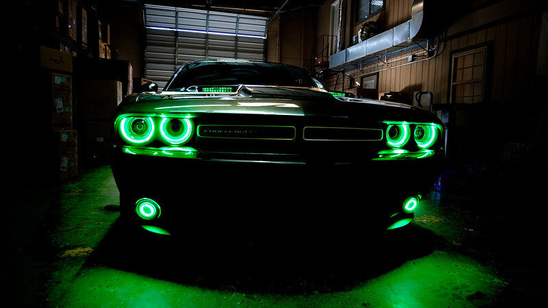 Oracle 15-21 Dodge Challenger Waterproof LED Fog Light Halo Kit - ColorSHIFT SEE WARRANTY