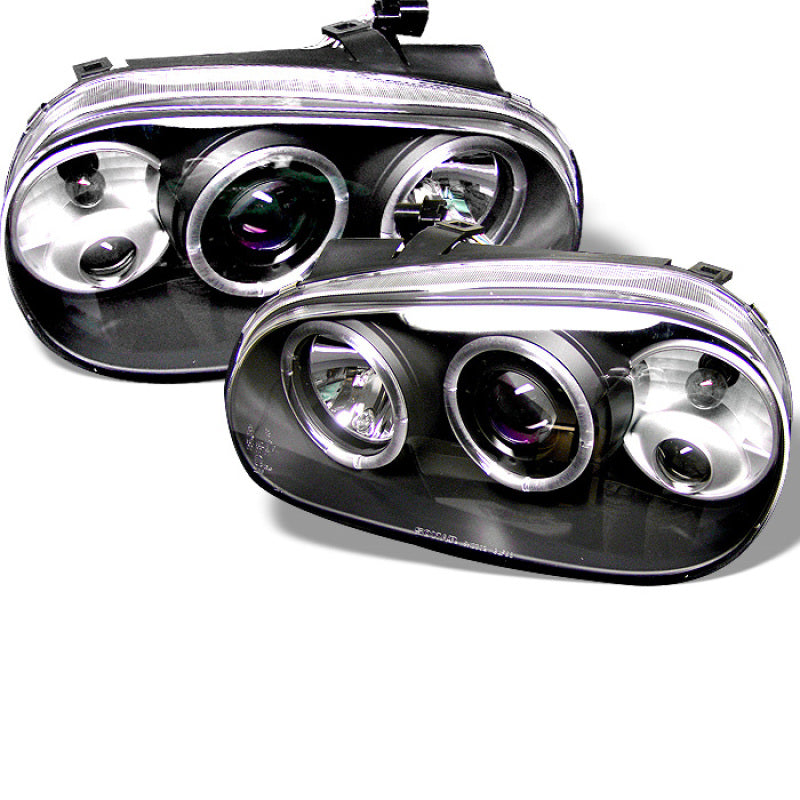 Spyder Volkswagen Golf IV 99-05 Projector Headlights LED Halo Black High H1 Low H1 PRO-YD-VG99-BK