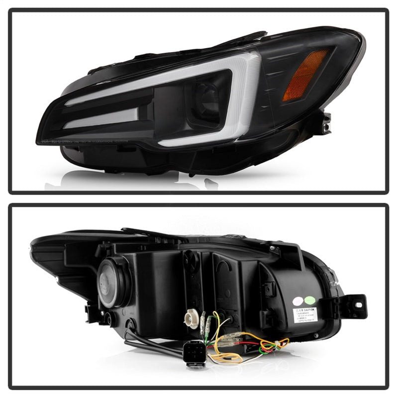 Spyder Subaru Impreza WRX 15-20 Halogen High-Power LED Headlights- Black PRO-YD-SWRX15HALAP-SBSEQ-BK