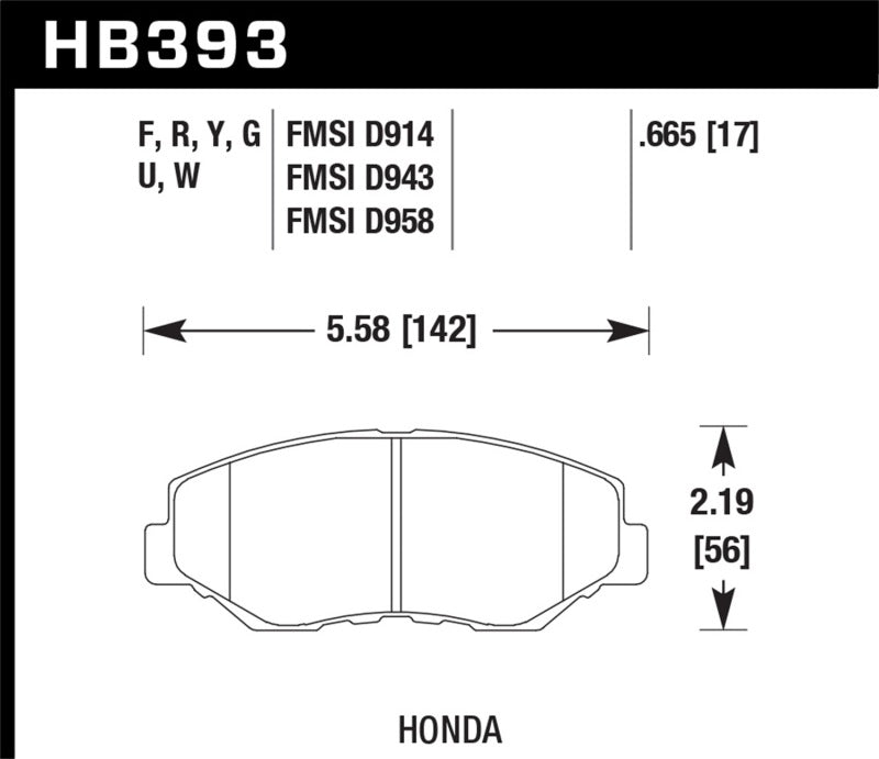 Hawk 13-15 Honda Civic Si DTC-60 Front Race Brake Pads