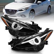 Load image into Gallery viewer, ANZO Projector Headlights With Halo Black w/Amber 14-17 Mazda 3