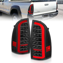 Load image into Gallery viewer, ANZO 05-15 Toyota Tacoma Full LED Tail Lights w/Light Bar Sequential Black Housing Clear Lens