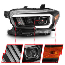 Load image into Gallery viewer, ANZO 2016-2017 Toyota Tacoma Projector Headlights w/ Plank Style Switchback Black w/ Amber