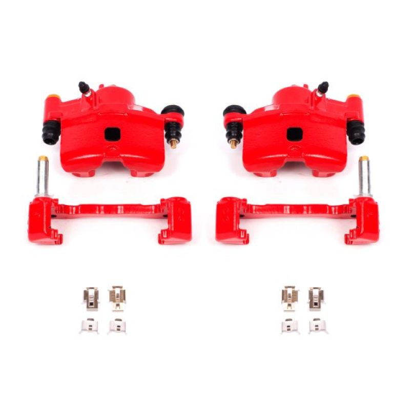 Power Stop 90-00 Honda Civic Front Red Calipers w/Brackets - Pair