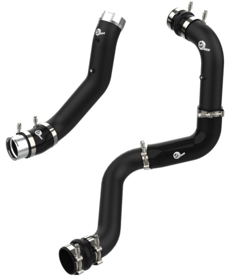 aFe BladeRunner Black 3in Aluminum Charge Pipe Kit 20-21 GM Diesel Trucks V8-6.6L (td) L5P