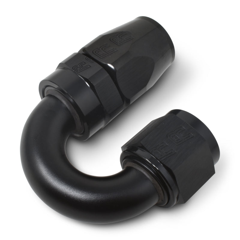 Russell Performance -6 AN Black 180 Degree Full Flow Swivel Hose End