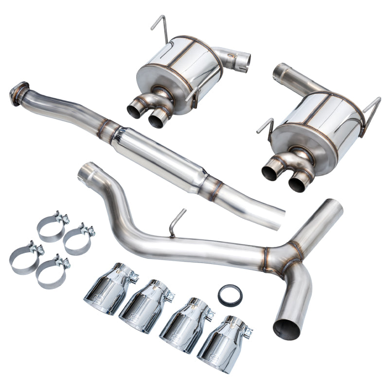 AWE Tuning Subaru STI VA / WRX GV / STI GV Sedan Touring Edition Exhaust - Chrome Silver Tip (102mm)