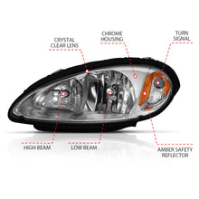 Load image into Gallery viewer, ANZO 2001-2005 Chrysler Pt Cruiser Crystal Headlight Chrome Amber (OE)