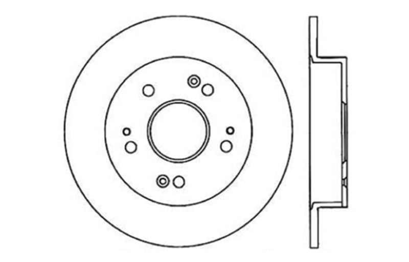 StopTech 06-09 Honda Civic Ex/Si Slotted & Drilled Left Rear Rotor