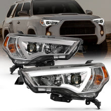 Load image into Gallery viewer, ANZO 14-18 Toyota 4 Runner Plank Style Projector Headlights Chrome w/ Amber