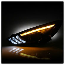 Load image into Gallery viewer, Spyder 15-18 Ford Focus Projector Headlights - Seq Turn Light Bar - Black PRO-YD-FF15-LBSEQ-BK