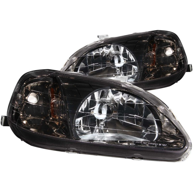 ANZO 1999-2000 Honda Civic Crystal Headlights Gun-Metal Gray