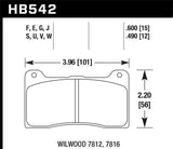 Hawk Wilwood Dynapro Narrow Mount/NDL/Radial Mount Billet DTC-60 Race Brake Pads