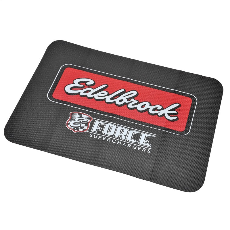 Edelbrock Racing Fender Cover - PVC Foam Mat - 2 Color Printed Edelbrock Racing Logo