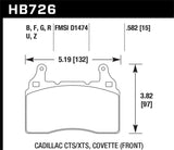 Hawk 2014 Chevrolet Corvette PC Front Brake Pads