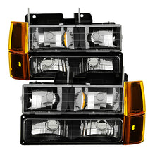 Load image into Gallery viewer, Xtune GMC Yukon 94-99 Headlights w/ Corner &amp; Parking Lights 8pcs Sets -Black HD-JH-GCK94-AM-BK-SET