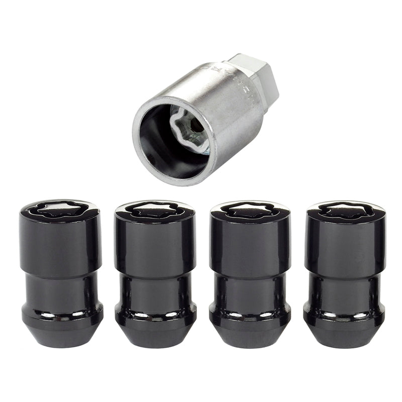 McGard Wheel Lock Nut Set - 4pk. (Cone Seat) 1/2-20 / 3/4 & 13/16 Dual Hex / 1.46in. Length - Black