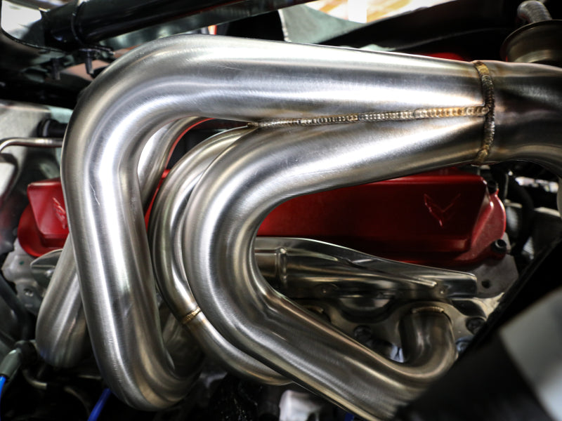 aFe Twisted 304SS Header 2020 Chevy Corvette (C8) 6.2L V8 - Titanium Ceramic Coated