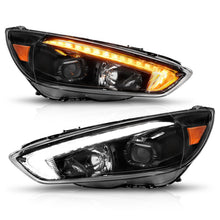 Load image into Gallery viewer, ANZO 15-18 Ford Focus Projector Headlights - w/ Light Bar Switchback Black Housing