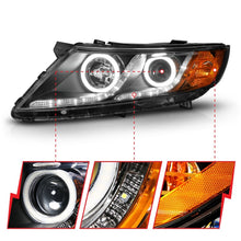 Load image into Gallery viewer, ANZO 2011-2013 Kia Optima Projector Headlights w/ Halo Black (CCFL)