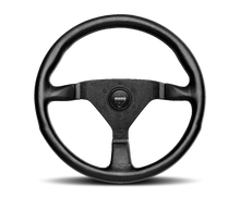 Load image into Gallery viewer, Momo Montecarlo Steering Wheel 320 mm - Black Leather/Red Stitch/Black Spokes