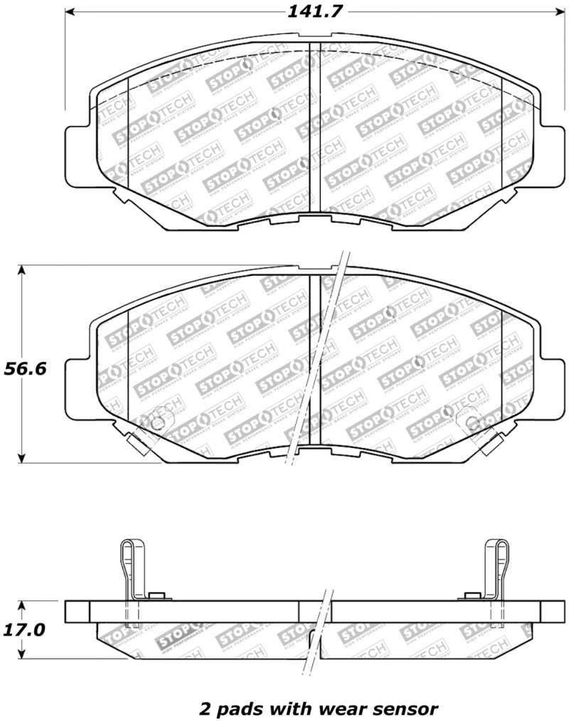 StopTech Street Touring 03-10 Honda Accord / 02-06 CR-V Front Brake Pads