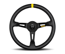 Load image into Gallery viewer, Momo MOD08 Steering Wheel 350 mm -  Black Leather/Black Spokes/1 Stripe