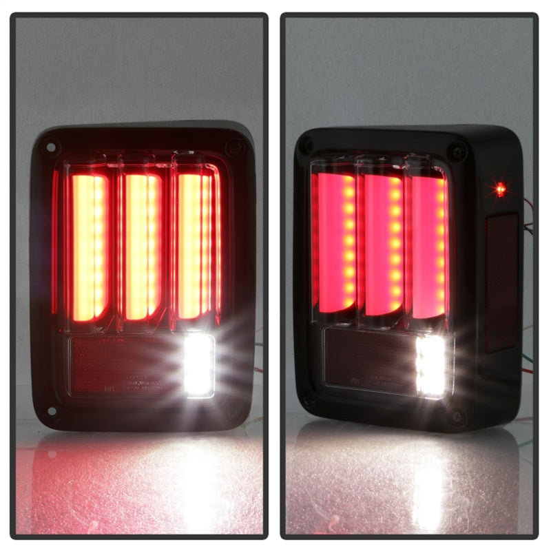 Spyder 07-16 Jeep Wrangler Verison 2 Light Bar LED Tail Lights - Smoke (ALT-YD-JWA07V2-LBLED-BSM)