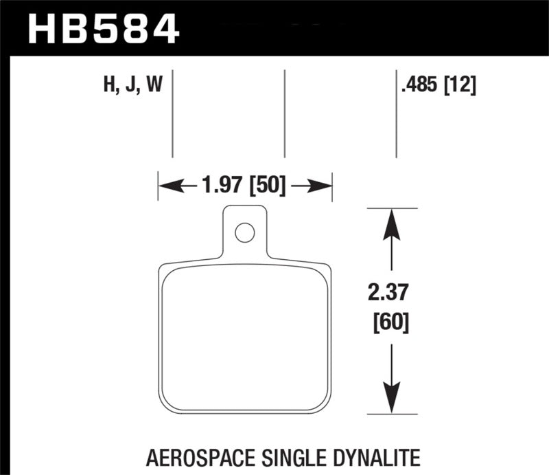 Hawk Aerospace Single Dynalite 12mm Thickness HPS Street Brake Pads