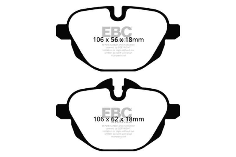 EBC 11+ BMW X3 2.0 Turbo (F25) Greenstuff Rear Brake Pads