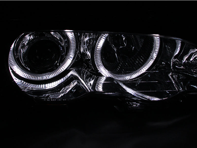 ANZO 2000-2003 BMW 3 Series E46 Projector Headlights w/ Halo Chrome