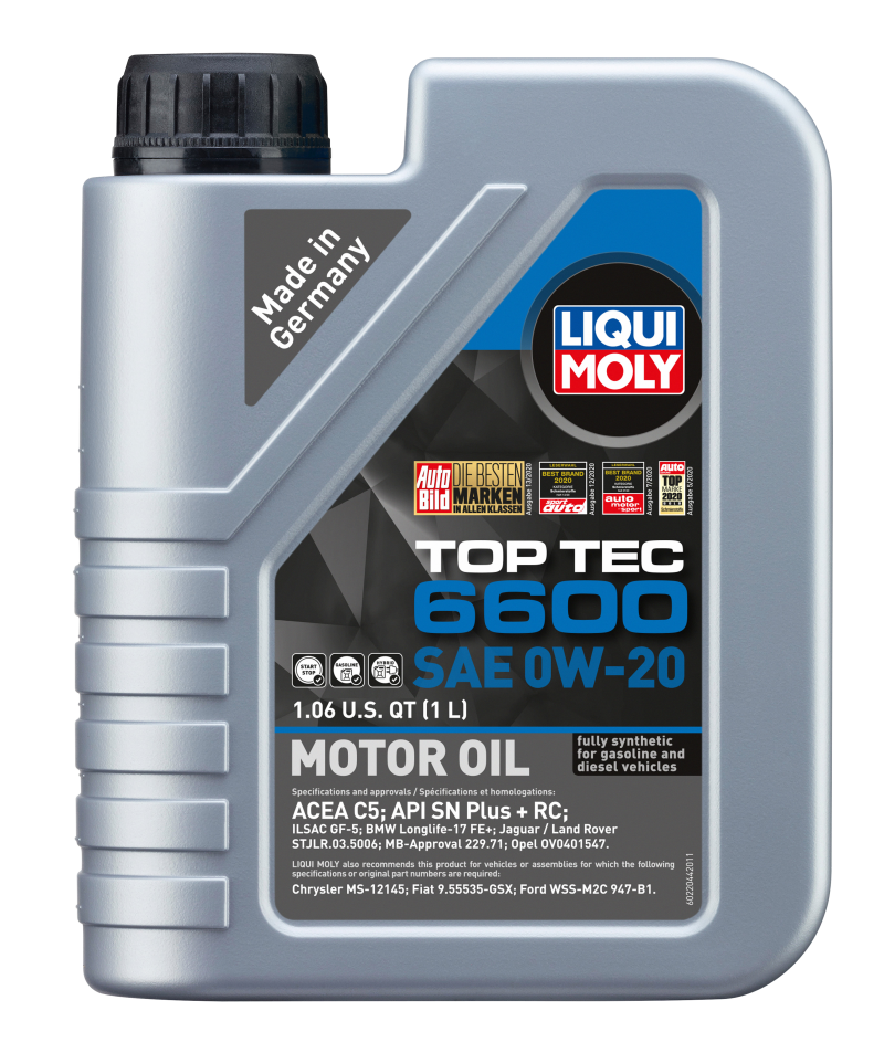 LIQUI MOLY 1L Top Tec 6600 Motor Oil SAE 0W20