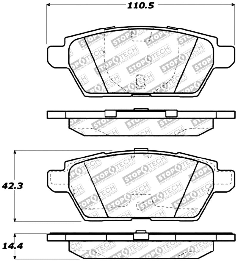 StopTech Performance 06-07 Mazdaspeed 6 Rear Brake Pads