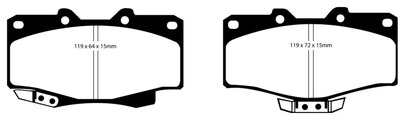 EBC 90-91 Toyota 4 Runner 2.4 Greenstuff Front Brake Pads