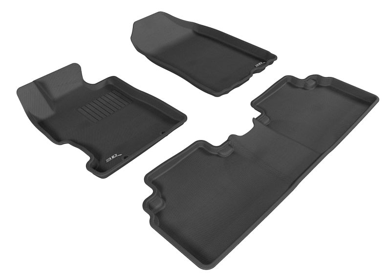 3D MAXpider 2006-2011 Honda Civic Sedan Kagu 1st & 2nd Row Floormat - Black