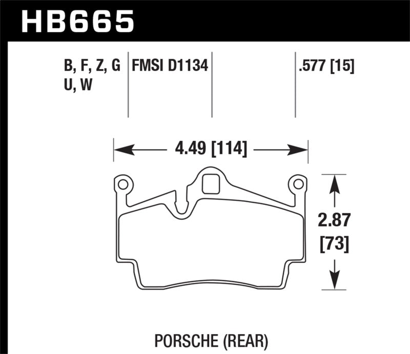 Hawk 2014-2015 Porsche Cayman Performance Ceramic Street Rear Brake Pads