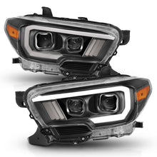 Load image into Gallery viewer, ANZO 2016-2017 Toyota Tacoma Projector Headlights w/ Plank Style Switchback Black w/ Amber w/ DRL