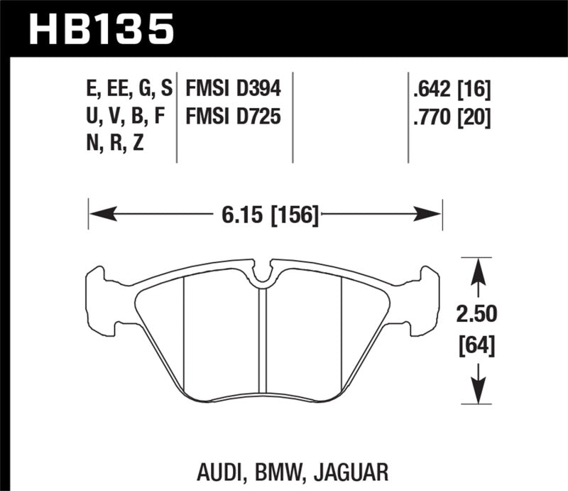 Hawk 95-02 BMW M3 Performance Ceramic Street Front Brake Pads