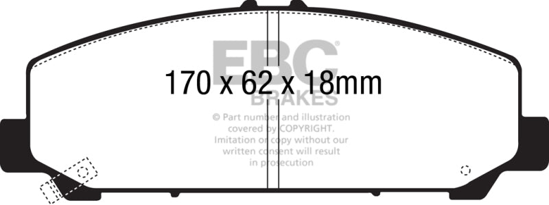 EBC 06-07 Infiniti QX56 5.6 (Akebono) Extra Duty Front Brake Pads