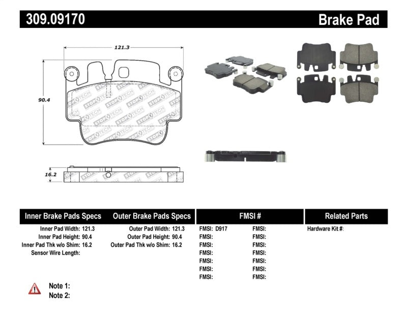 StopTech Performance 00-07 Porsche Boxster S / 06-07 Cayman / 99-05 911 Carrera Front Brake Pads