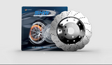 SHW 14-18 Audi RS7 4.0L Front Drilled-Dimpled Lightweight Wavy Brake Rotor (4G0615301AH)