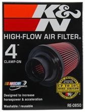 Load image into Gallery viewer, K&amp;N Universal Air Filter (4in. Flange / 6in. Base OD / 4-5/8in. Top OD / 6in. Height)