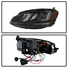 Load image into Gallery viewer, Spyder Volkswagen Golf VII 14-16 Projector Headlights DRL LED Blk Stripe Blk PRO-YD-VG15-BLK-DRL-BK