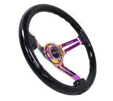 Load image into Gallery viewer, NRG Reinforced Steering Wheel (350mm / 3in. Deep) Blk Multi Color Flake w/ Neochrome Center Mark