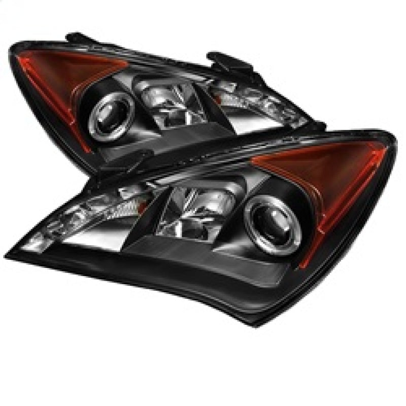 Spyder Hyundai Genesis 10-12 Projector Halogen Model- LED Halo DRL Blk PRO-YD-HYGEN09-DRL-BK