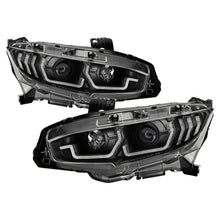 Load image into Gallery viewer, Spyder Honda Civic 16- 2DR/4DR/Hatchback Projector Headlights - Black PRO-YD-HC16SI-SEQGR-BK