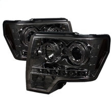 Load image into Gallery viewer, Spyder Ford F150 09-14 Projector Headlights Halogen Model- LED Halo LED Smke PRO-YD-FF15009-HL-SM