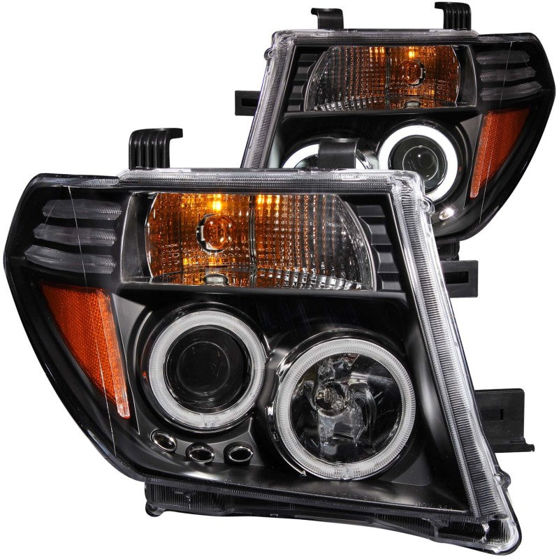 ANZO 2005-2008 Nissan Frontier Projector Headlights w/ Halo Black