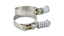 Load image into Gallery viewer, Vibrant SS T-Bolt Clamps Pack of 2 Size Range: 4.28in to 4.58in OD For use w/ 4in ID Coupling